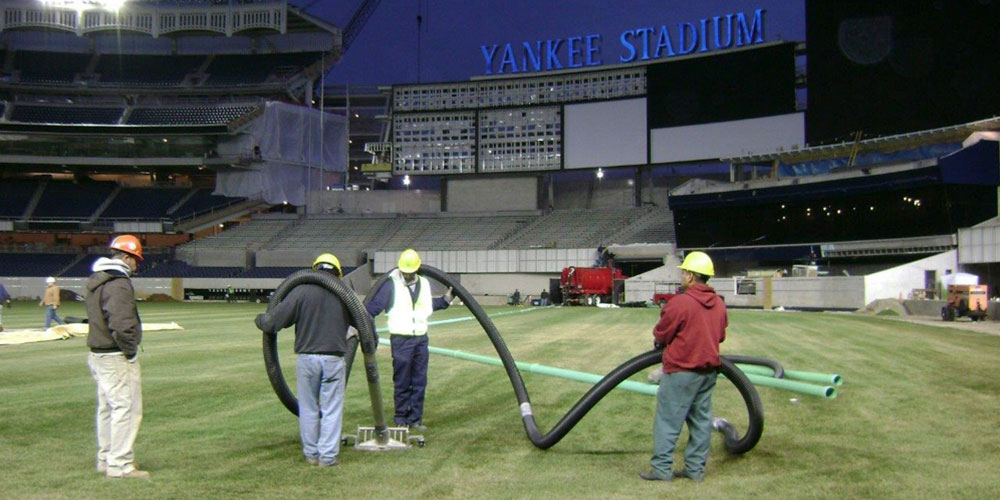 Adler Team Vacuums Yankee Stadium’s Turf